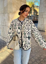 Load image into Gallery viewer, Geometric Print Quilted Thin Jacket