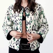 Load image into Gallery viewer, Geometric Print Quilted Thin Jacket