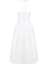 Lataa kuva Galleria-katseluun, White Cotton Halter Midi Sundress