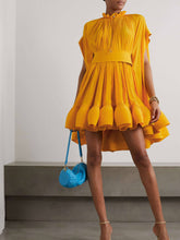 Carica l&#39;immagine nel visualizzatore di Gallery, Cape-Effect Belted Mini Dress