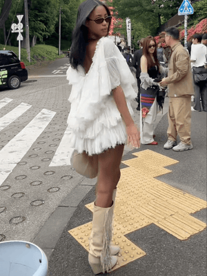 Pleated Ruffle Minidress