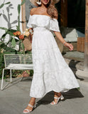 Boho Off Shoulder Maxi Dress