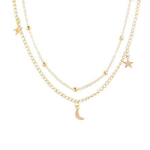 Carica l&#39;immagine nel visualizzatore di Gallery, Star &amp; Moon Multi Layer Necklace