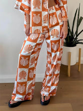 Load image into Gallery viewer, Special Satin Shell Print Wide Leg Pants-Set
