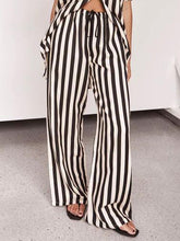 画像をギャラリービューアに読み込む, Resort Casual Striped Loose Wide Leg Pants